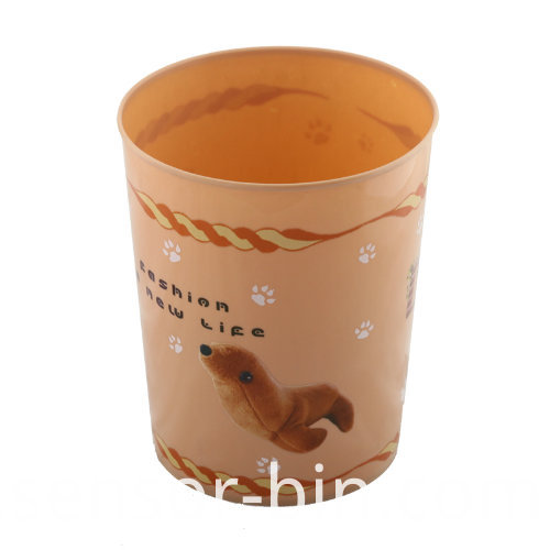 Open Top Fashion Cartoon Printing Living Room Trash Bin (FF-5223)
